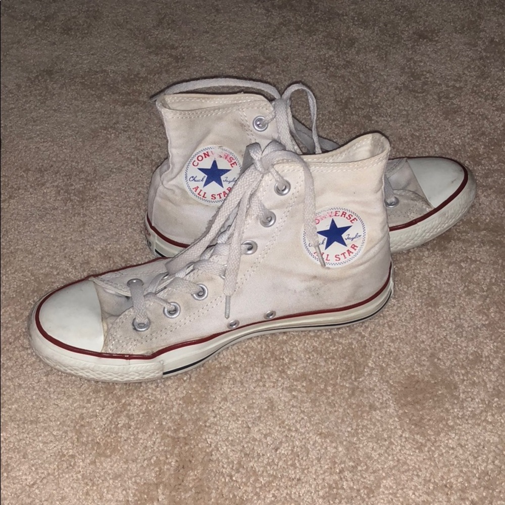white hightop converse sz 8
